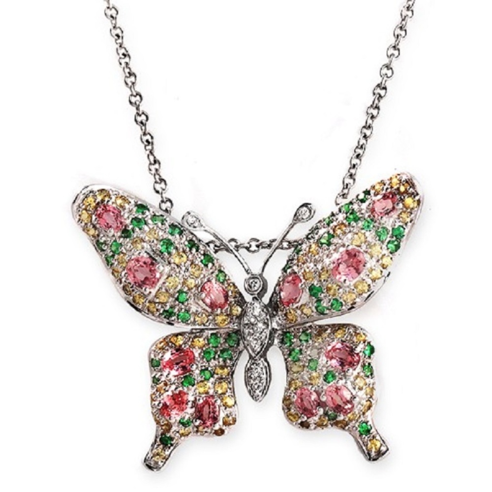 Unbranded 14k White Gold Butterfly Necklace